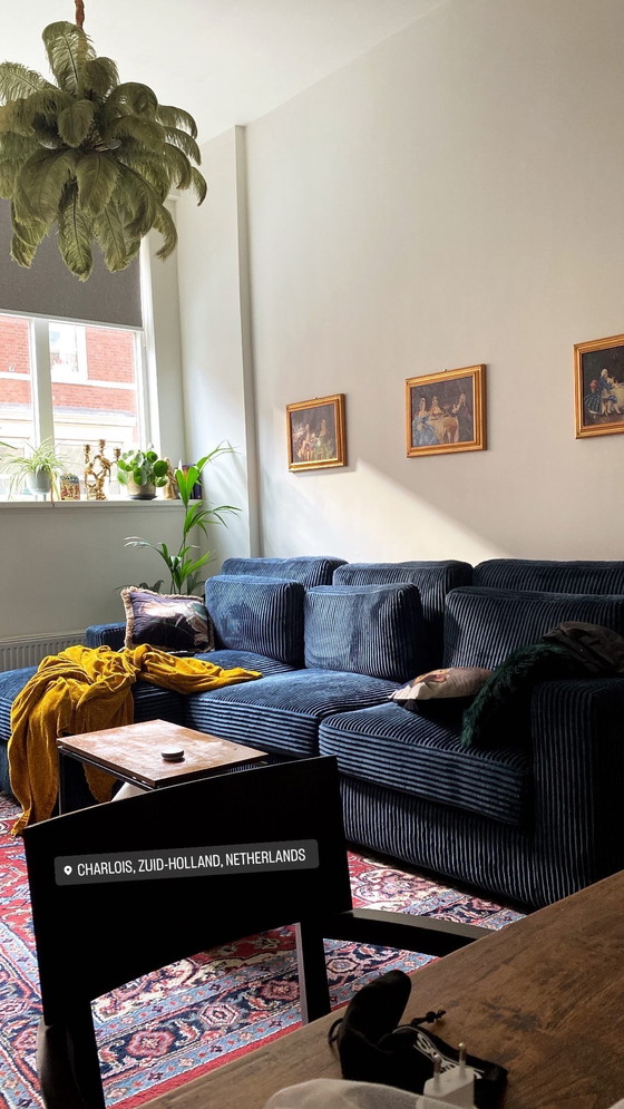 Image 1 of Hoekbank donkerblauw - in goede staat