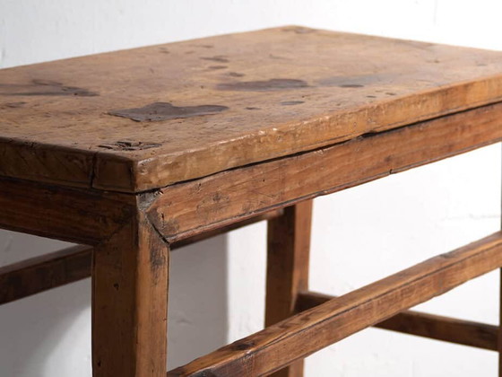 Antieke console tafel voor hal (ca. 1920), Hout, Bruin, Vintage (foto 13 van 19)
