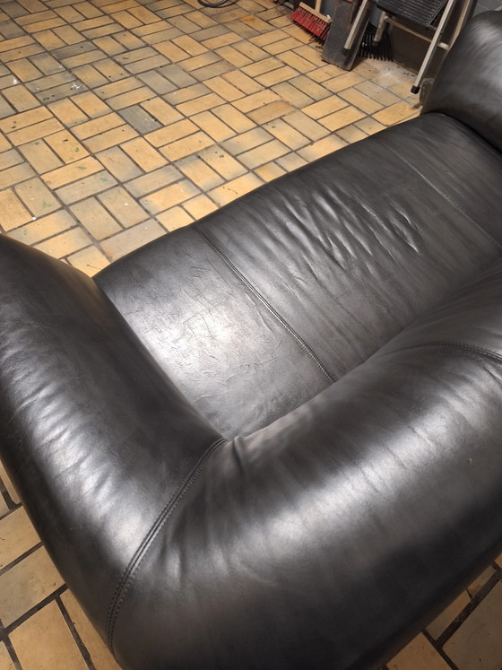 Leolux Sofás de 2 plazas negro Mink de 1982 – Leather (photo 6 of 7)