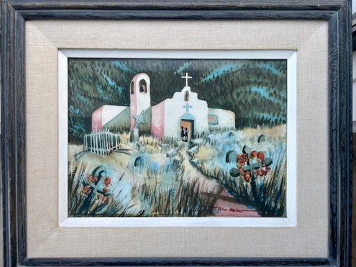 Peter Walker - Watercolor "San Francisco Mission"