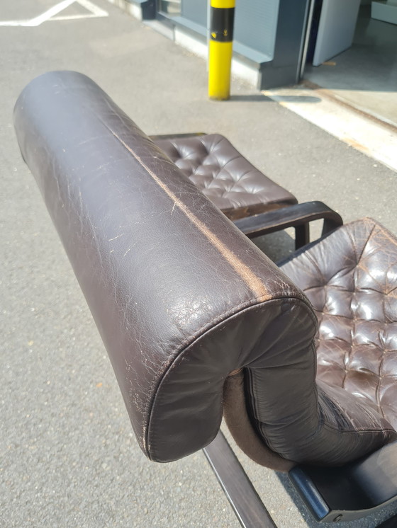 Image 1 of Poem Lounge Chair with Hocker - Noboru Nakamura for IKEA - 1970s