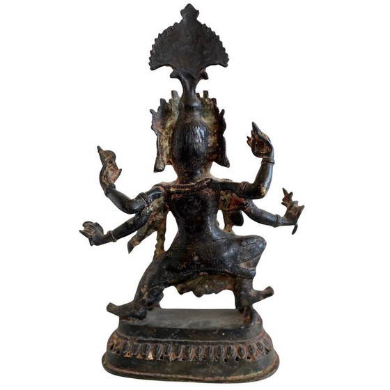 Ganesha danzante con seis brazos – estatua de templo de bronce antigua (lote 163) – Esculturas, Bronze (photo 5 of 16)