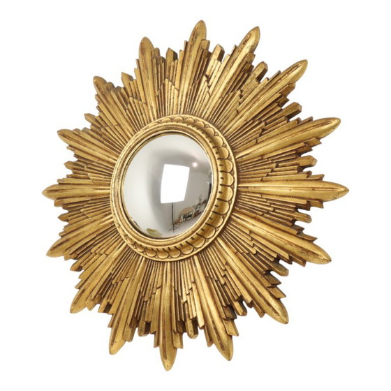 Bladgoud Zonnespiegel Sunburst Spiegel Hars 56cm – Plastic, Glass (photo 17 of 24)