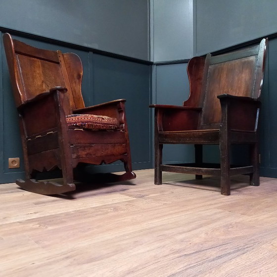 Image 1 of Rocking chair, Lambing rocking chair, Oak shepherd's chair