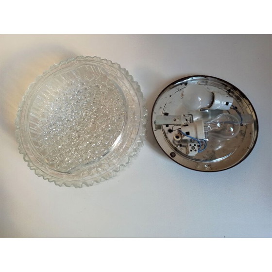 Image 1 of Vintage ceiling lamp in thick bubble glass by Helena Tynell for Glashütte Limburg