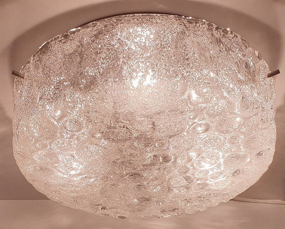 Lámpara de techo Hillebrand Murano Ice Glass de la década de 1970. – Plafones, Chrome (photo 9 of 35)