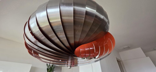 Lampada a sospensione a spirale Henri Mathieu per Lyfa Français, Francia, 1965