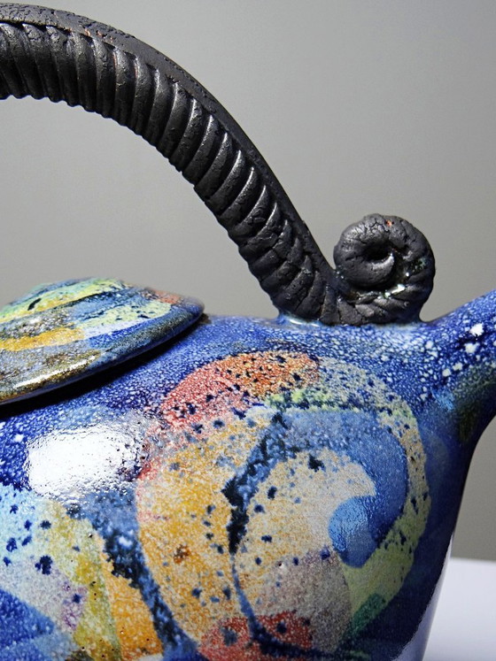 Image 1 of Terracotta teapot, US studio, 1950s-1970s, David Constantine White style