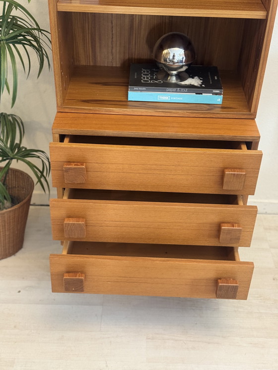Image 1 of Vintage bookcase with drawers teak 1960s