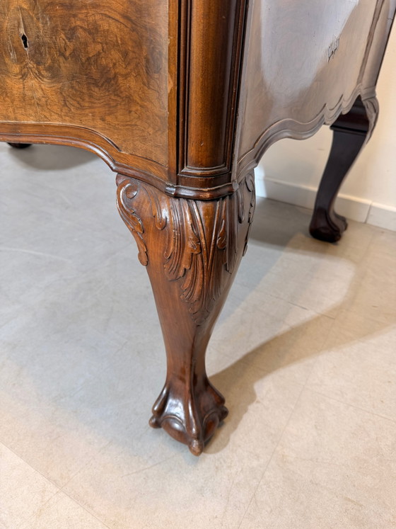 Antique Burr Walnut Partner’s Desk with Glass Top "chippendale" (photo 7 of 7)
