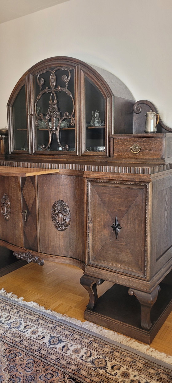 Credenza antica con piano espositivo – inizio XX secolo – Credenze con vetrina, Wood, Brass (photo 4 of 15)