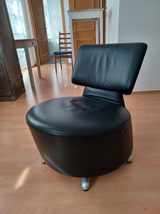 Cassina Leder-Sessel Trilogie:  Aki, Biki,Canta in Schwarz, Designer Toshiyuki Kita