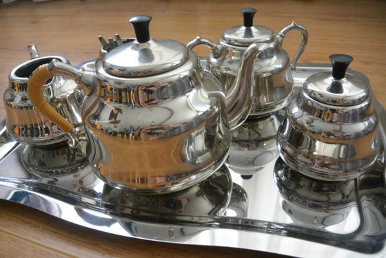 Image 1 of Dovo - Mid-century tea set, nickel-plated, 13 pieces