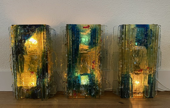 Image 1 of Set of 3 vintage Raak Chartres wall lamps 70's