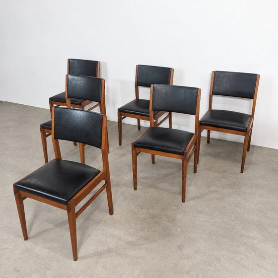 Ensemble de 6 chaises de salle à manger scandinaves vintage – Années 60 – Mid-Century – Wood (photo 3 of 11)
