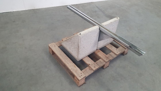 Saporiti Offredi vintage salontafel beton/glas brutalist 70s – Stone (photo 7 of 14)