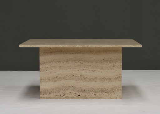 Mesa de centro cuadrada de travertino