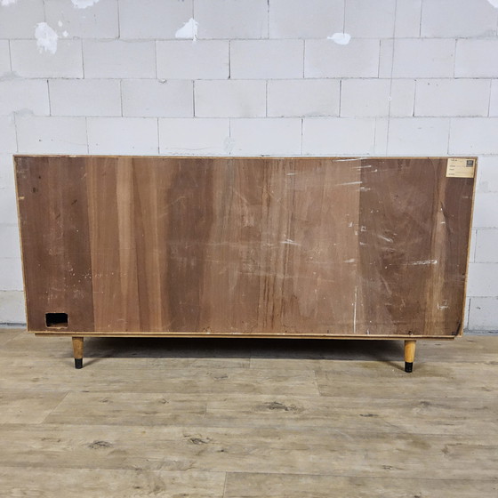 Image 1 of Vintage Ash Wood Fine Veneer Sideboard / Sideboard Erich Stratmann Oldenburger Werkstätten, Drawers and Cabinet