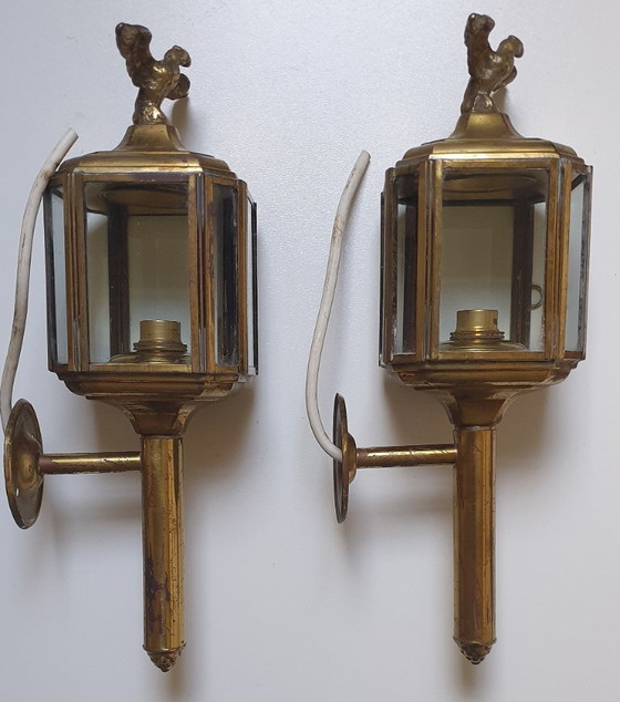 2 lanterne antiche lampade da carrozza lampade da esterno – Applique, Ottone (photo 6 of 27)