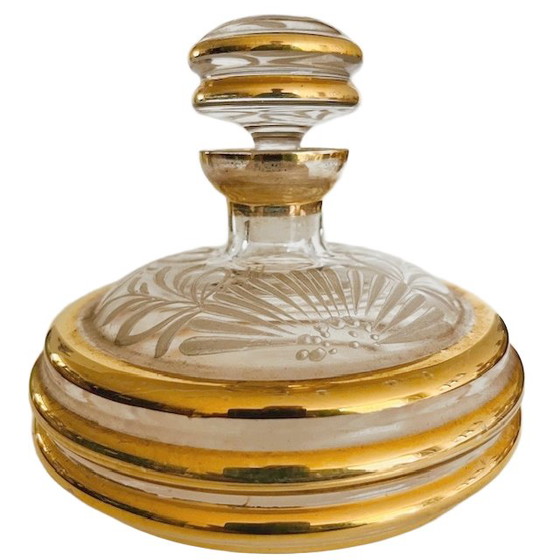 Image 1 of Set da toilette in vetro dipinto a mano Art Déco anni '50