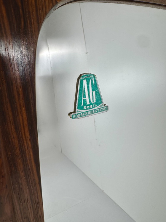 Image 1 of Specchio da parete in palissandro danese: eleganza scolpita di metà secolo