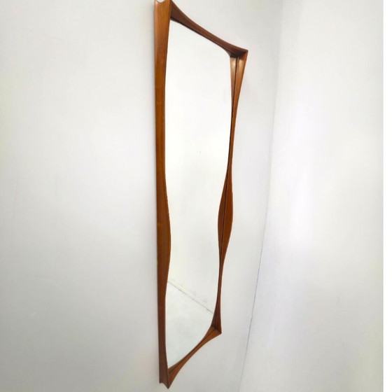 Image 1 of Vintage Deens design spiegel jaren 60 teak hout mid century