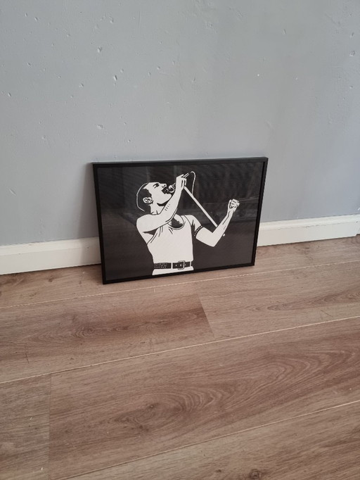 Freddie peint à la main encadré A3