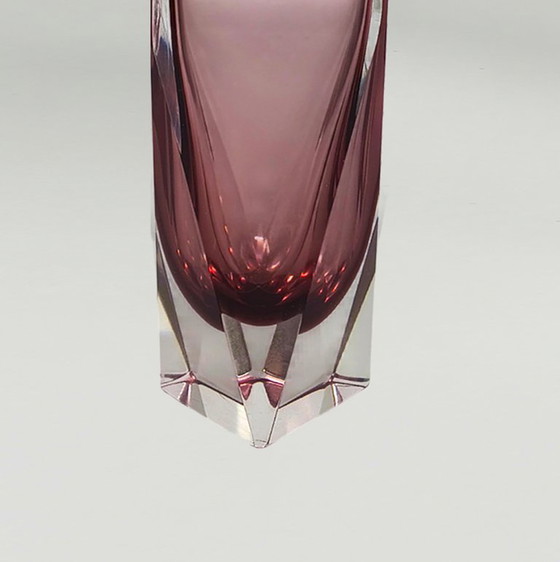 Image 1 of 1960s Flavio Poli for Seguso Sommerso Murano Glass Vase. Made in italy