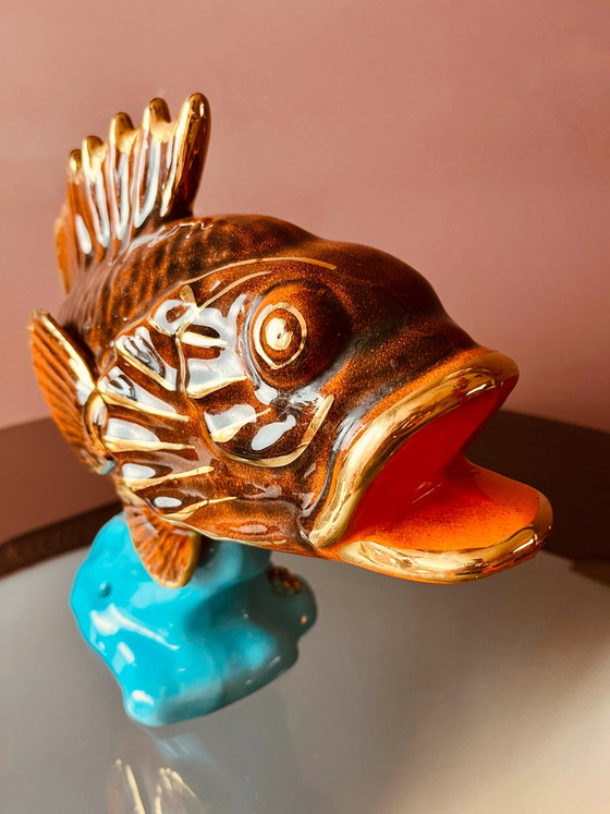 Image 1 of Unique! Vallauris 1950s Fish Lamp