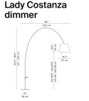 Lampadaire Lady Costanza avec variateur - Gris argenté - Luceplan