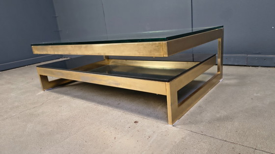 Image 1 of Vintage two tier belgochrom 23kt coffee table, 1970s