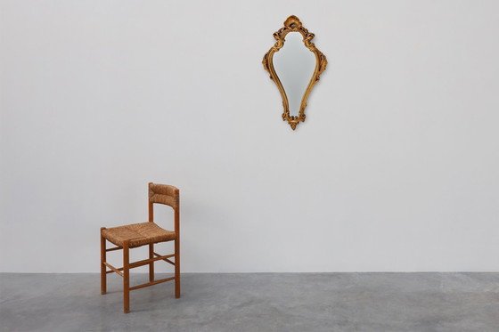 Image 1 of Franse 20e-eeuwse spiegel in barokstijl met vergulde kuif