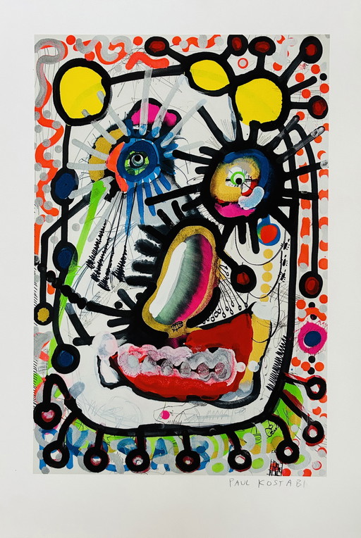Paul Kostabi - pop art litho