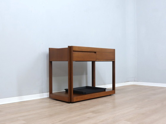 Image 1 of Angelo Mangiarotti for Molteni 4D Series solid wood Bar Cart 1970s