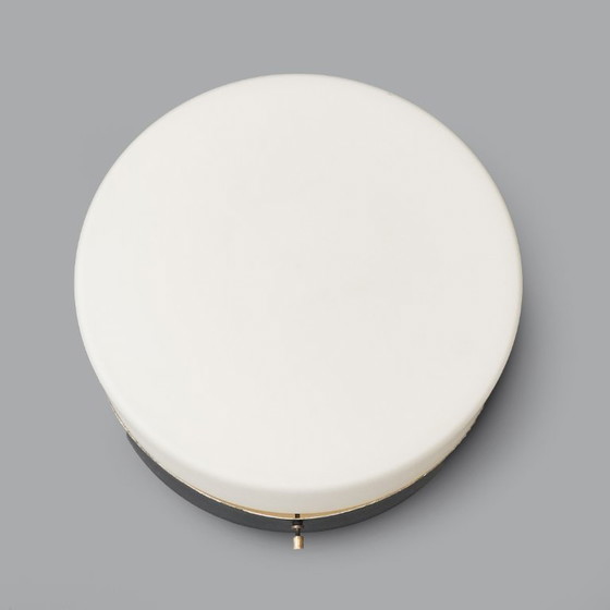 Image 1 of Plafonnier en verre blanc opale, années 1950