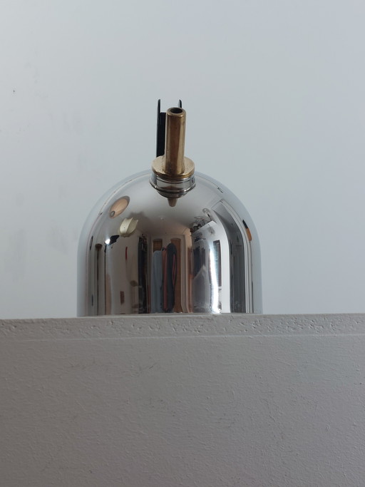Tetera vintage de acero inoxidable y latón Alessi Italy Richard Sapper