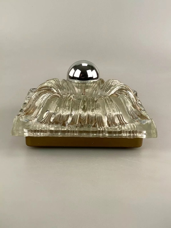 Image 1 of 60's 70's Lampe Lampe murale Lampe Ice Glas Space Age Design 60s