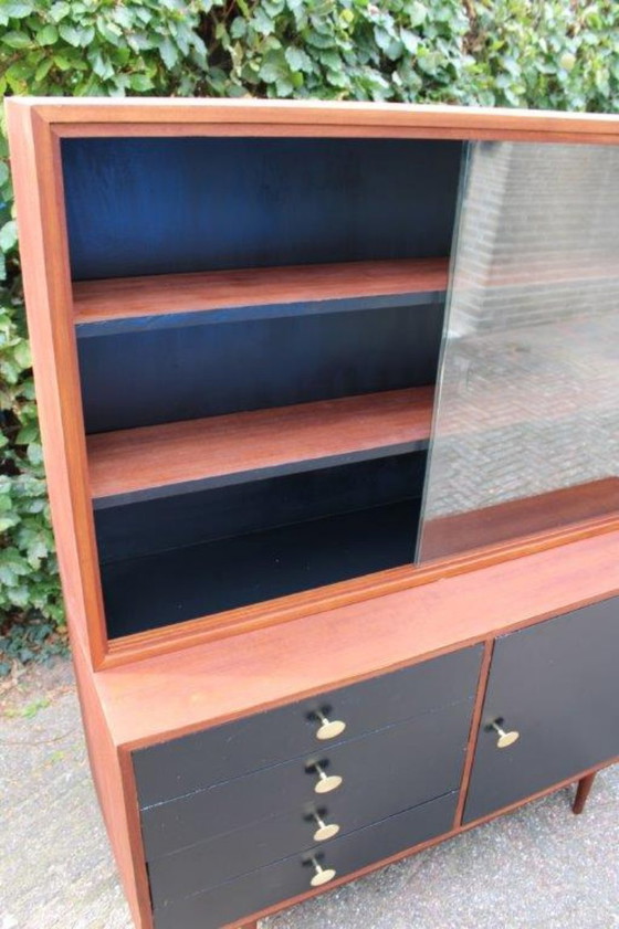 Armadio a muro vintage marrone/nero, vetrina, credenza degli anni '50-'60 – Armadi a muro, Wood (photo 9 of 12)