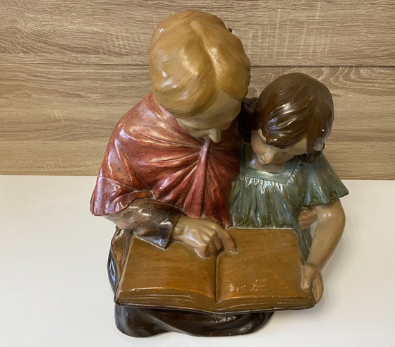 Image 1 of Große Statue Skulptur "La Leçon de Lecture" Edition F. CITTI Frankreich 1900 Kunst