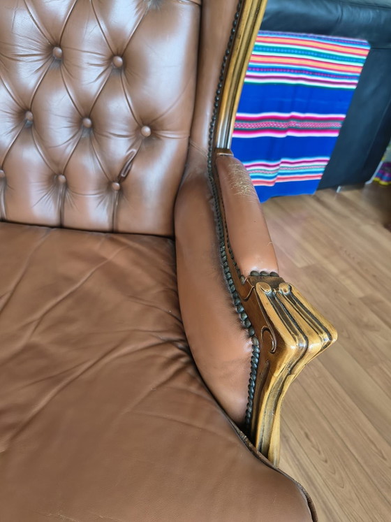 Chesterfield style Armchair – Wood, Leather (photo 11 of 11)