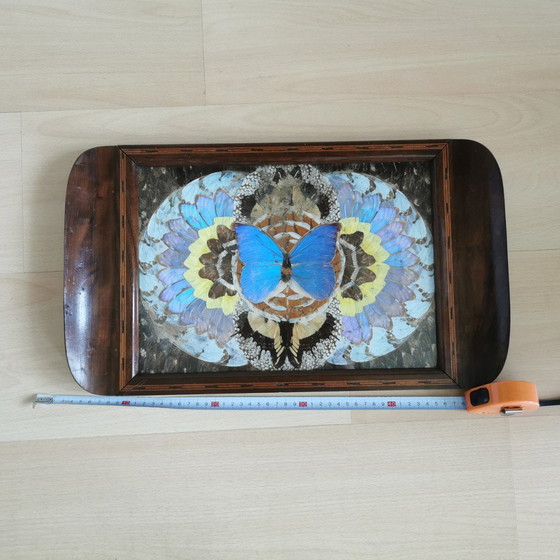 Image 1 of Vassoio antico con ali di farfalla - Art Déco