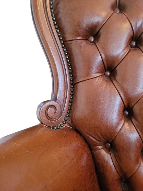 Image 1 of Vintage Chesterfield Wingchair Rococo Stijl