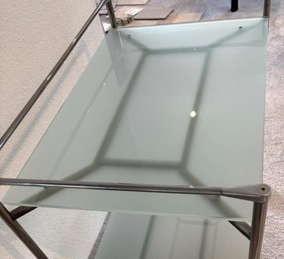 Bar cart by Marco Zanuso Jr. for Driade., Glass, Metal, Silver (photo 5 of 8)
