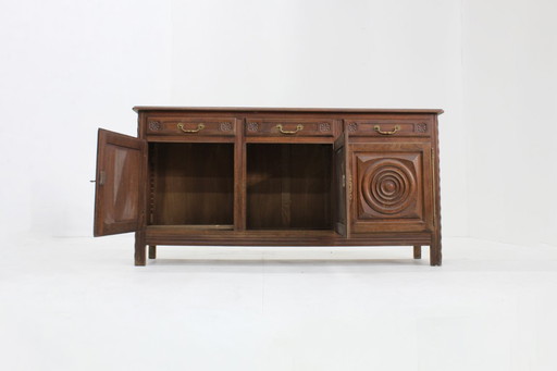 Buffet Dudouyt de style brutaliste vintage, années 1950