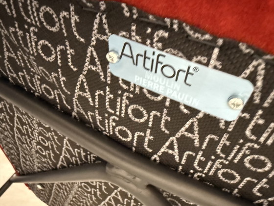 Image 1 of 4 Artifort Moulin Eetkamerstoelen Rood Lucir Stof