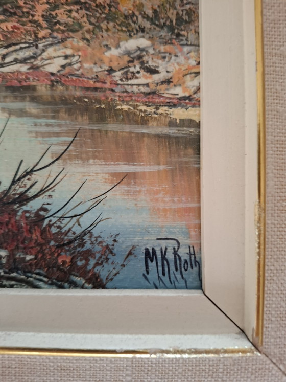Oil paint on Masonite 'Silver Lake' M.K. Roth – Paintings & Drawings, Textile, Wood (photo 3 of 6)