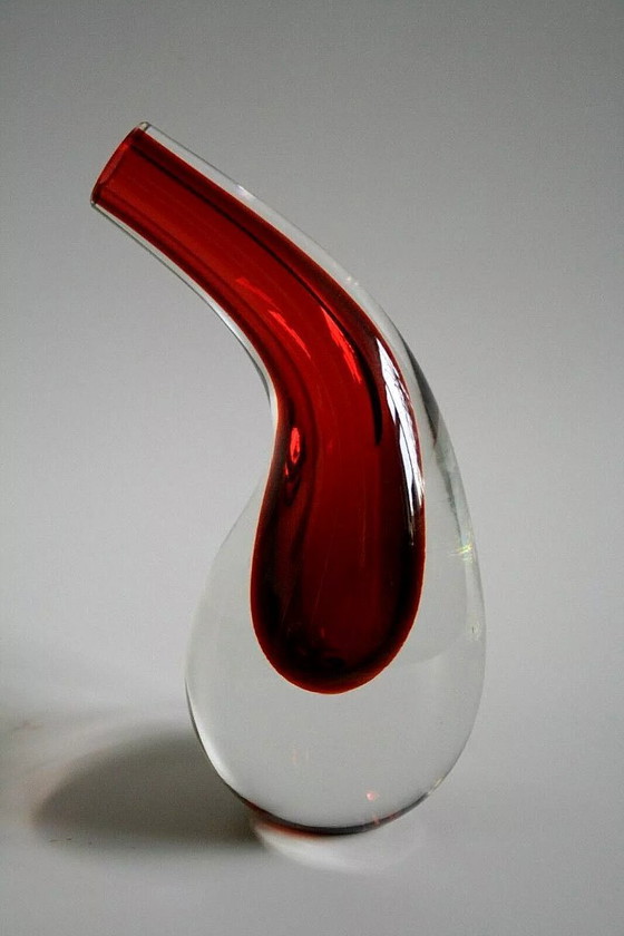 Image 1 of Jarrón de Murano de mediados de siglo, estilo moderno, con forma de gota.