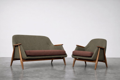 Wohnzimmergarnitur „Pallas“ im Stil der Mid-Century-Moderne von Svante Skogh, Finnland, 1950er Jahre, 2-teilig