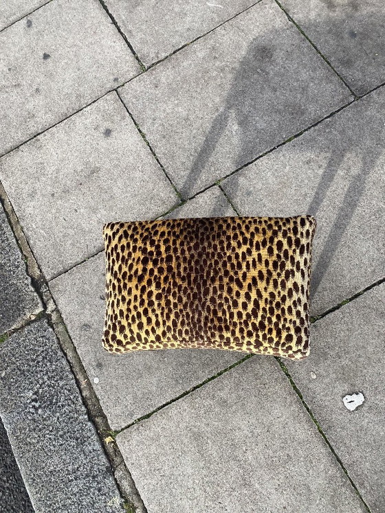 Image 1 of 1950s Paolo Buffa Stool In Silk Velvet Cheetah By Jim Thompson Seat Italy Restored And Upholstered