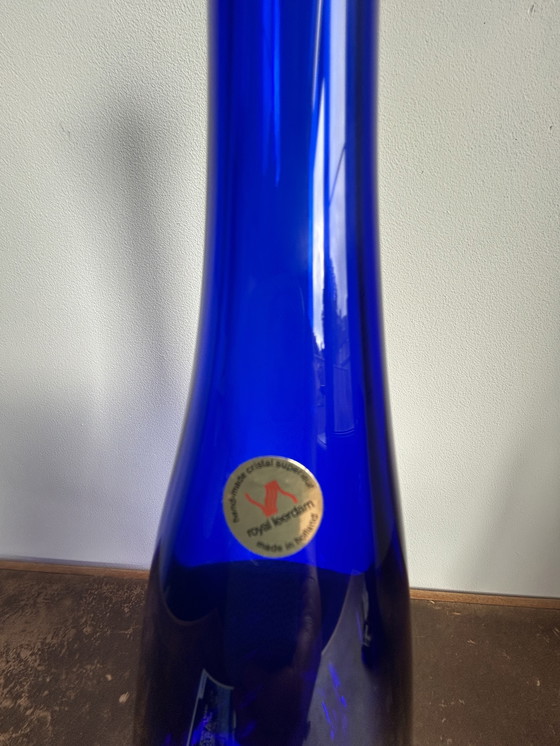 Image 1 of Royal Leerdam Blauwe Fles.